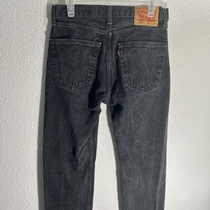 Levis 505 Jeans Mens 31x34 Black Regular Straight Mid Rise Dark Wash Y2K Denim